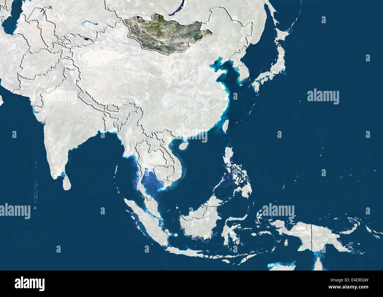 Mongolia map satellite geography hi-res stock photography and images ...