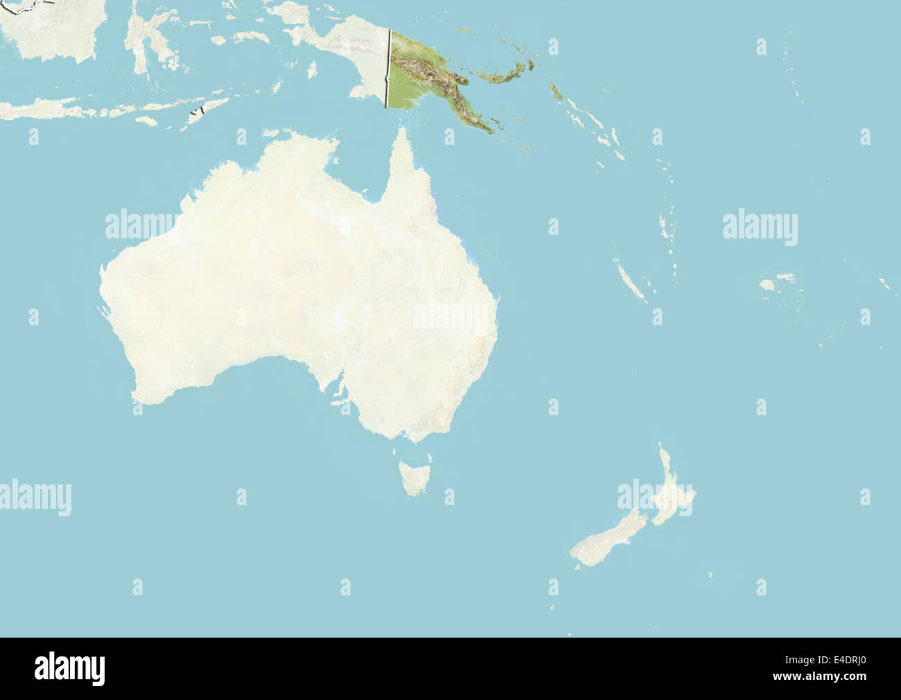 Papua New Guinea, Relief Map Stock Photo