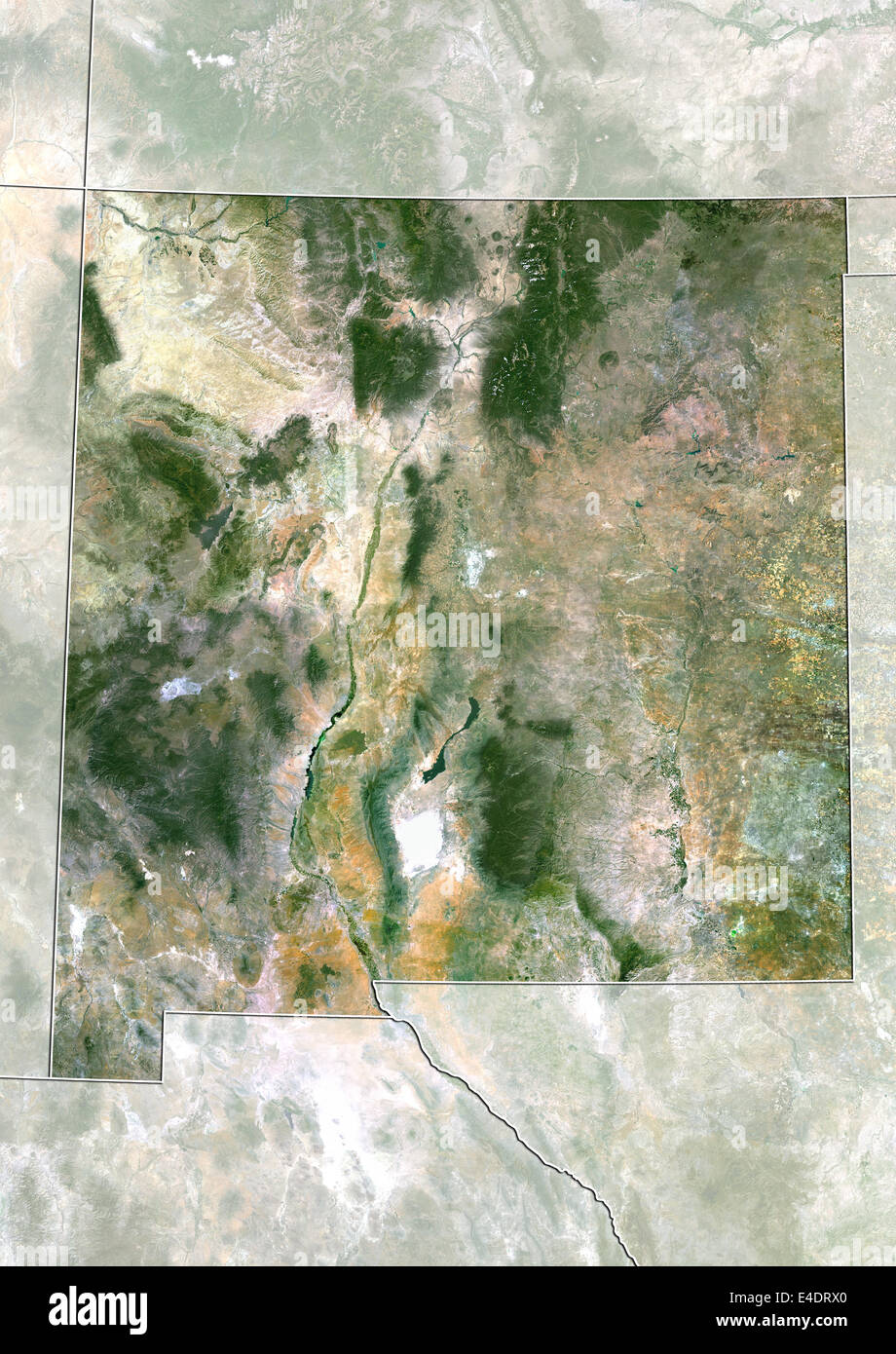 Satellite Map Of New Mexico State Of New Mexico, United States, True Colour Satellite Image Stock Photo  - Alamy