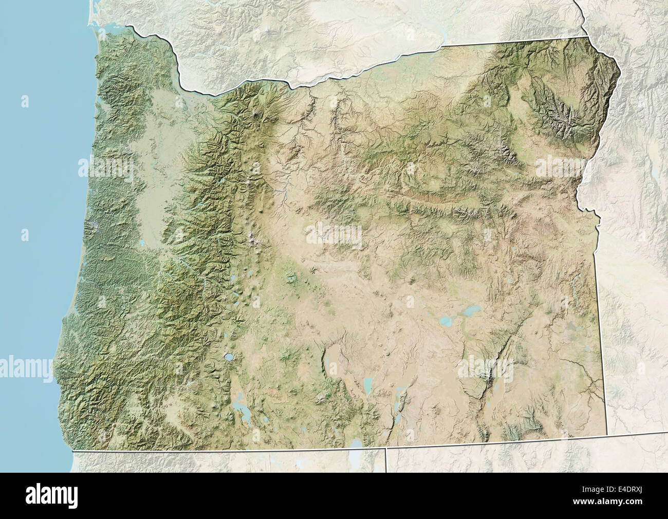 Portland map satellite view oregon - State Of Oregon United States Relief Map E4DRXJ