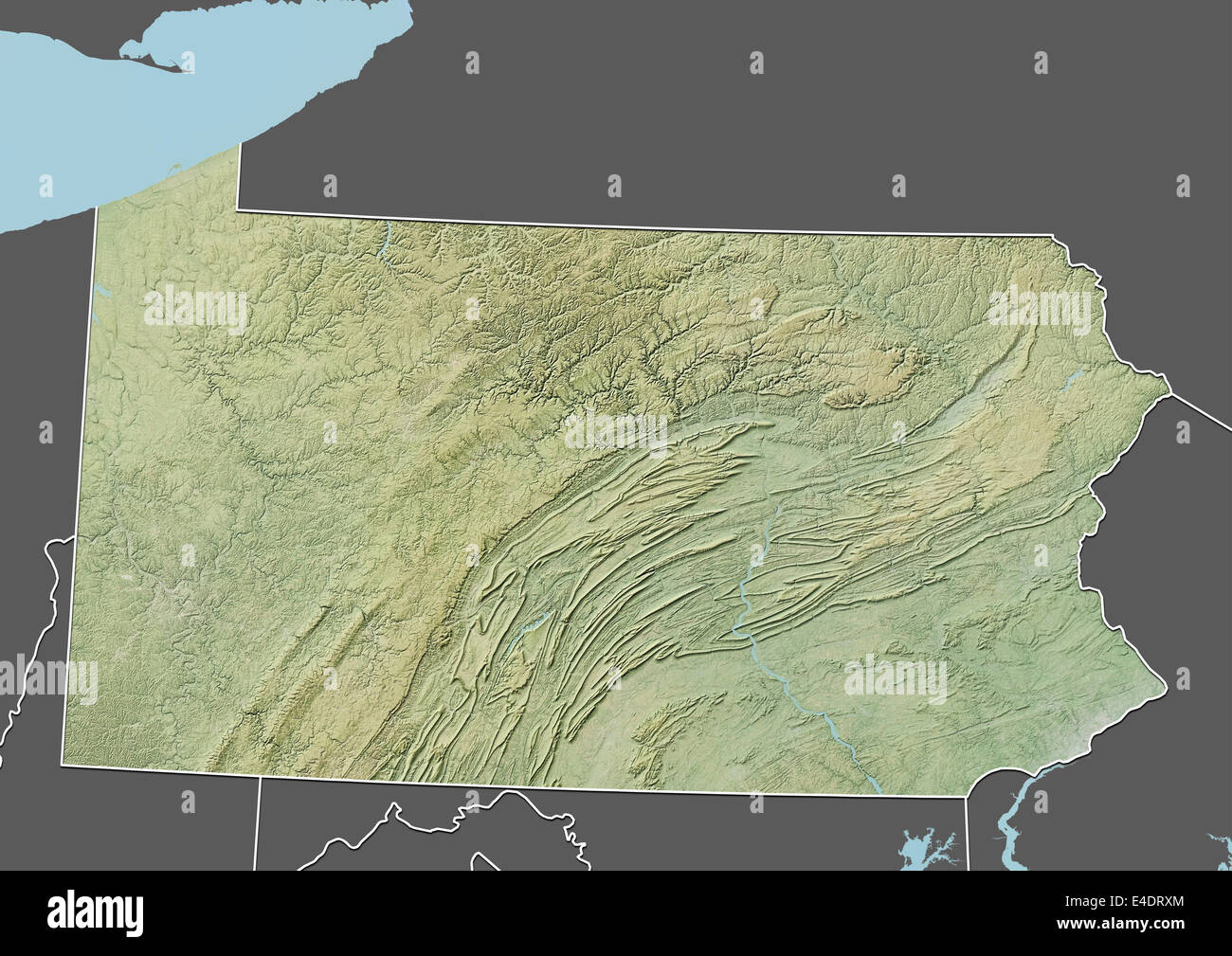 State of Pennsylvania United States - State Of Pennsylvania United States Relief Map E4DRXM 
