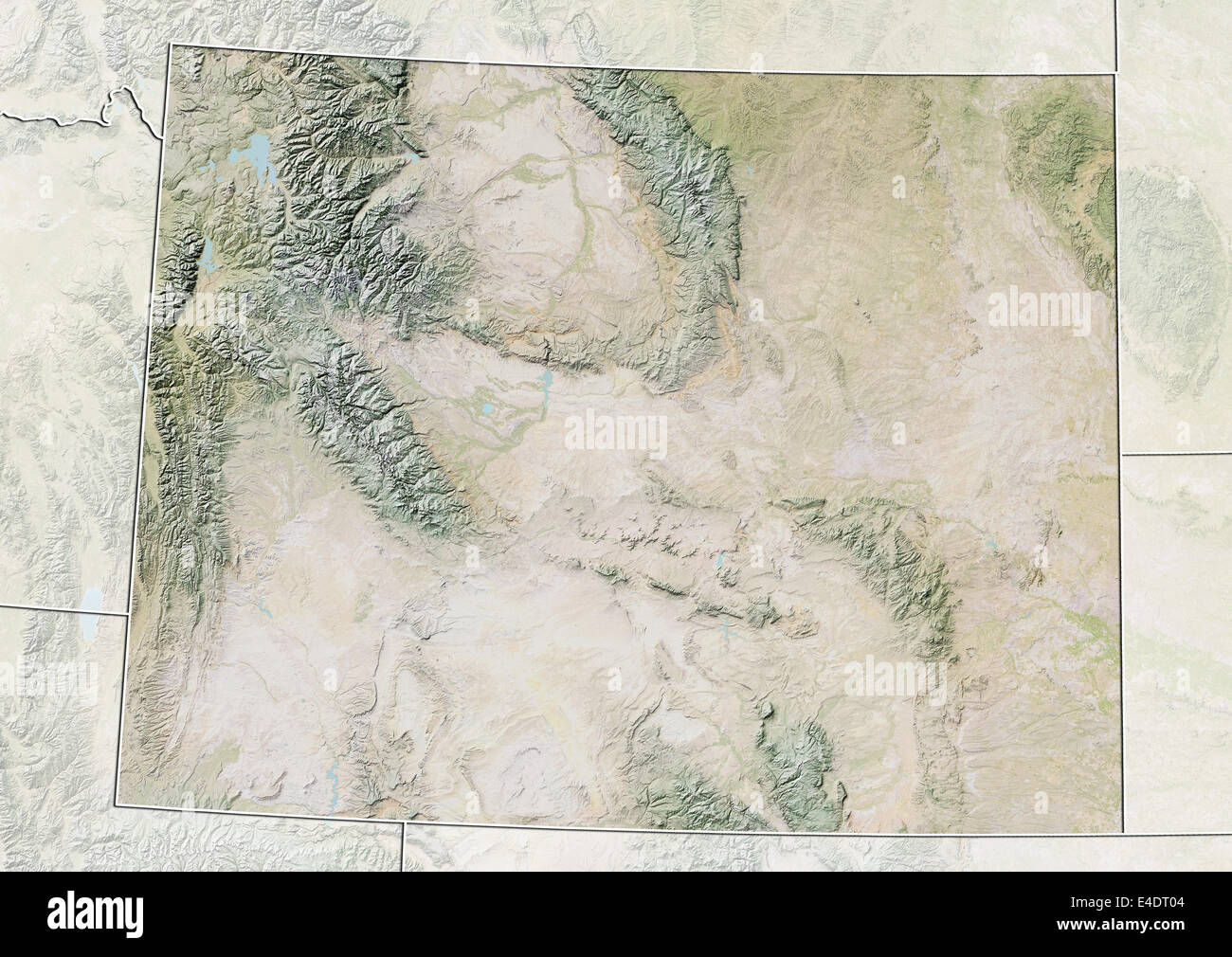 State of Wyoming United States - State Of Wyoming United States Relief Map E4DT04 