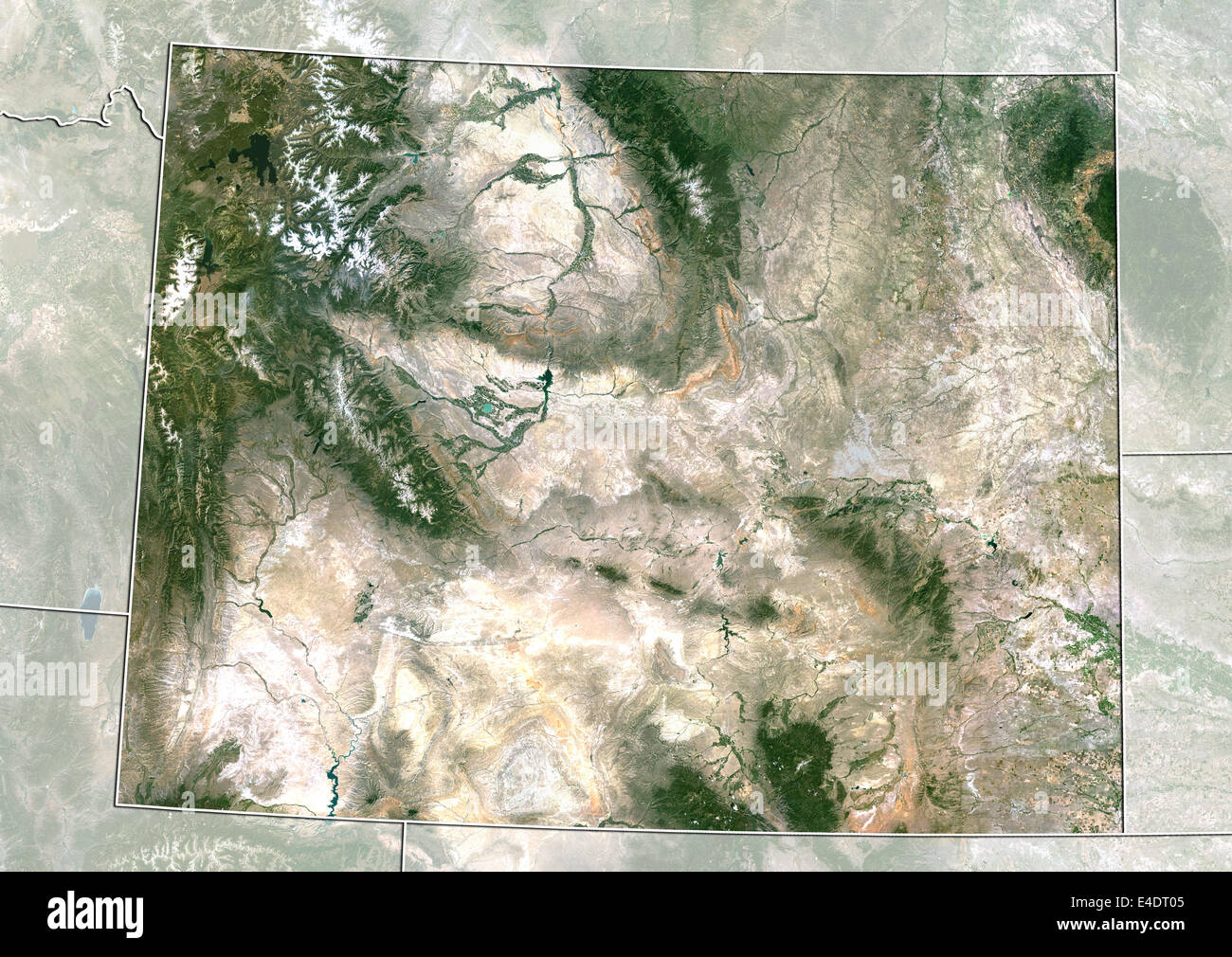 United state wyoming satellite image hi-res stock photography and ...