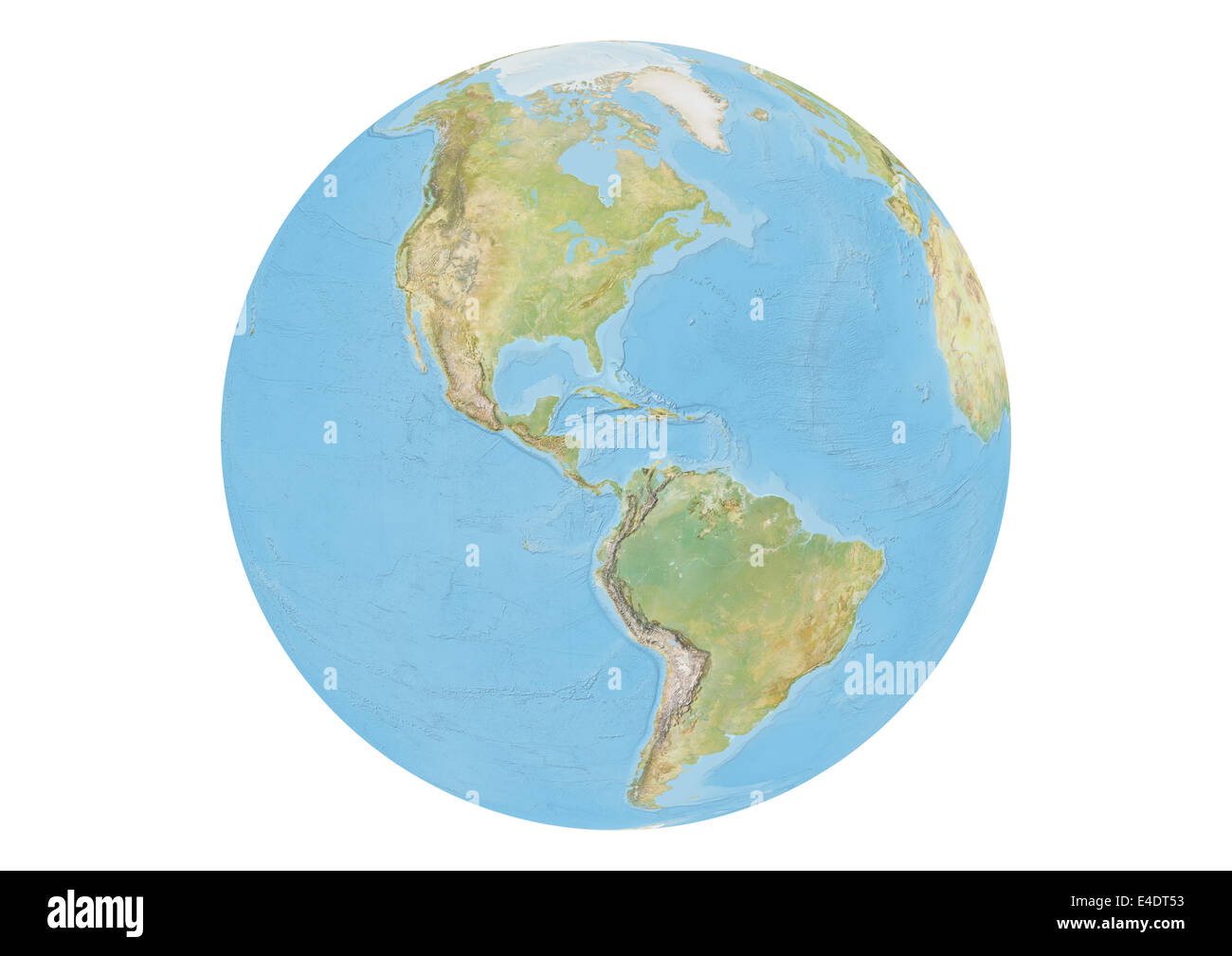 Earth globe showing north south - Earth Globe Showing North And South American Continents E4DT53 