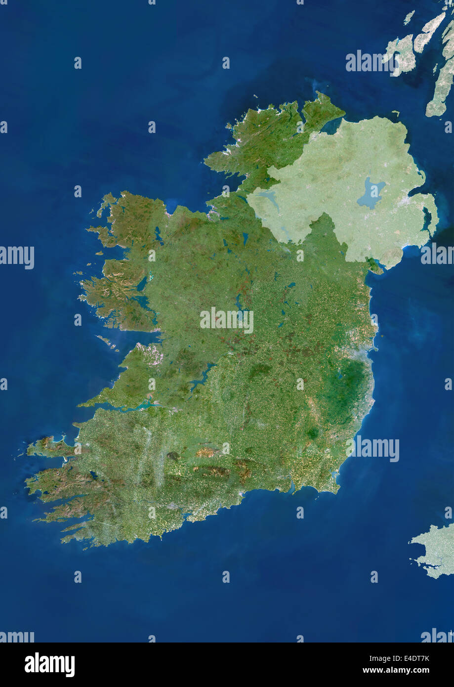 Satellite Image Of Ireland Ireland, True Colour Satellite Image With Mask. Ireland. True Colour  Satellite Image Of Ireland, With Mask. North Is At Top. The Stock Photo -  Alamy