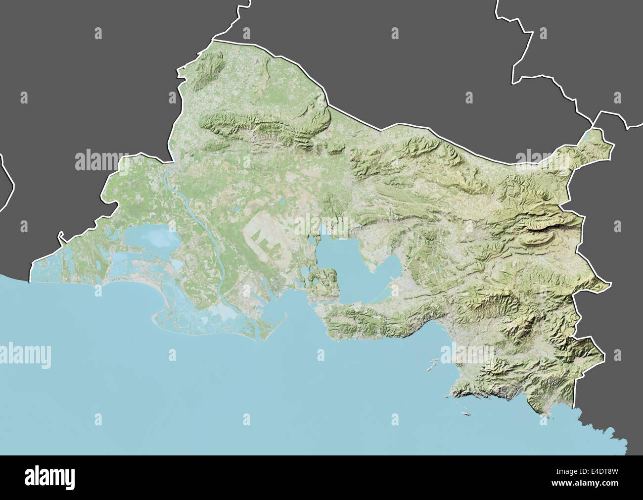 Bouches Du Rhone Map Departement Of Bouches-Du-Rhone, France, Relief Map Stock Photo - Alamy