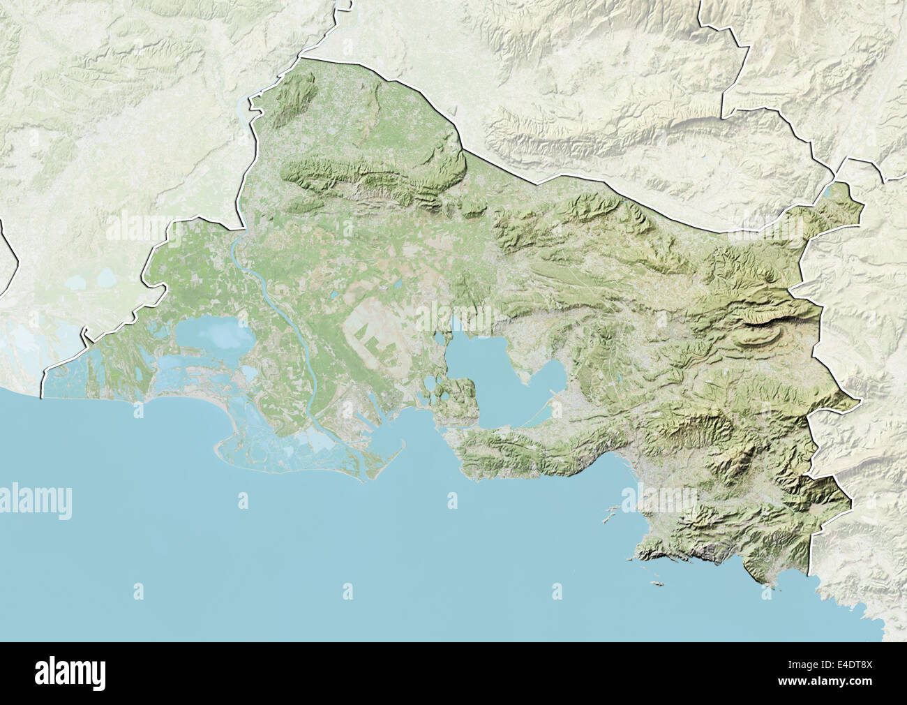 Bouches Du Rhone Map Departement Of Bouches-Du-Rhone, France, Relief Map Stock Photo - Alamy