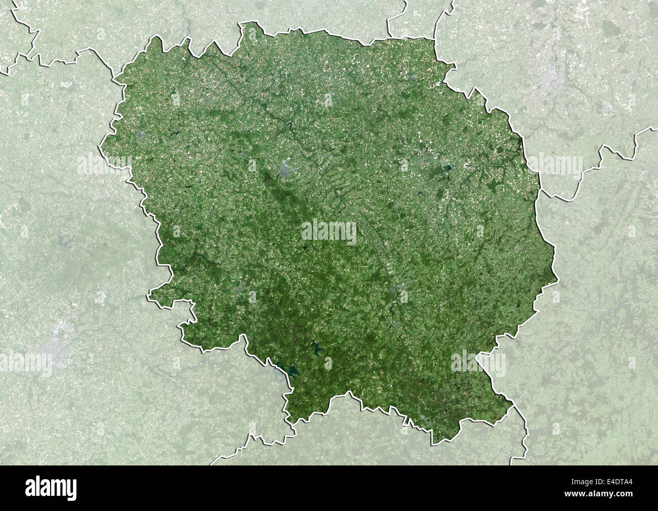 Departement of Creuse, France, True Colour Satellite Image Stock Photo