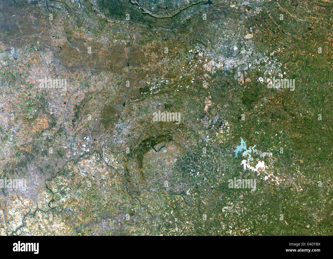 Vredefort Meteor Impact Crater, South Africa, True Colour Satellite Image. True colour satellite image of Vredefort impact struc Stock Photo