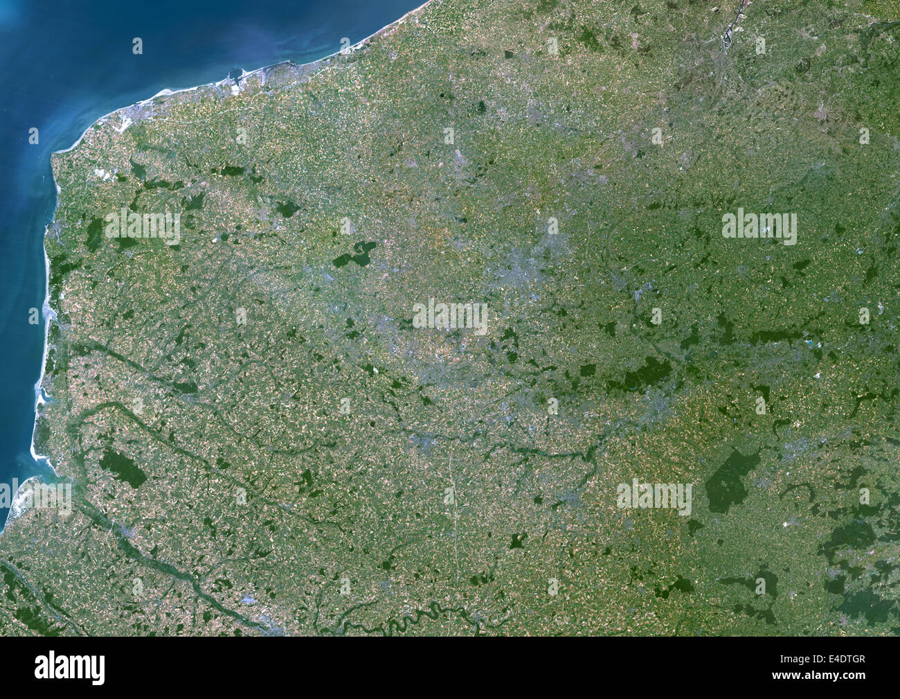 Nord - Pas-De-Calais Region, France, True Colour Satellite Image. Nord-Pas de Calais region, France, true colour satellite image Stock Photo