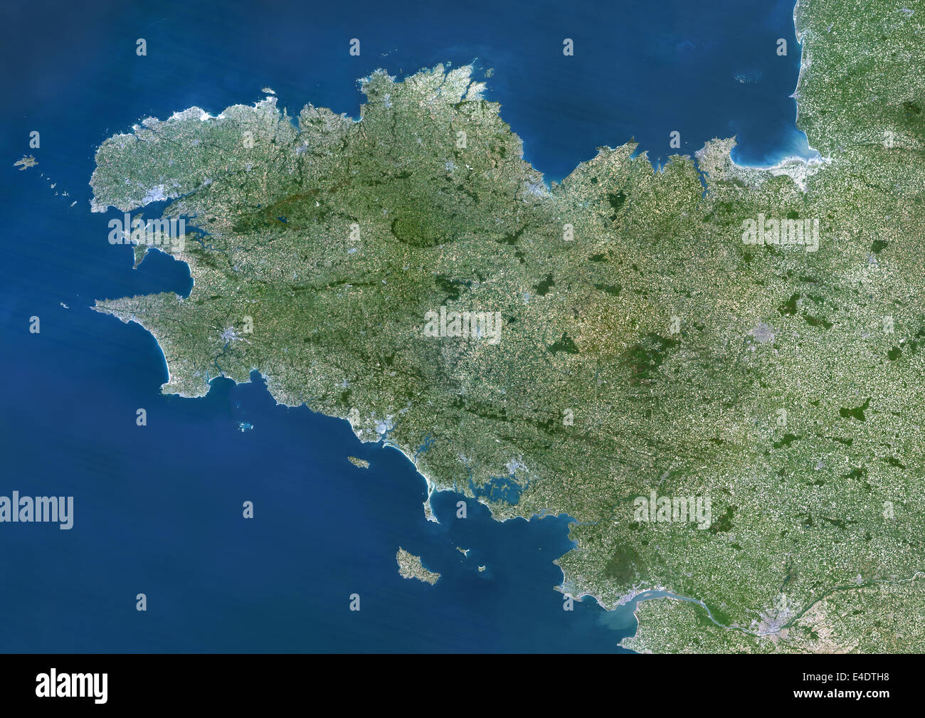 Brittany Region, France, True Colour Satellite Image. Brittany region ...