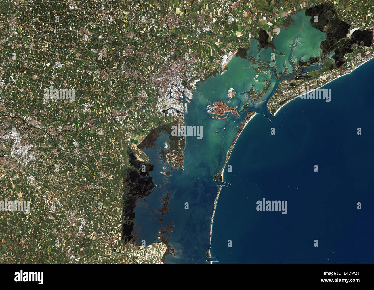 Venice, Italy, True Colour Satellite Image. Venice, France. True colour