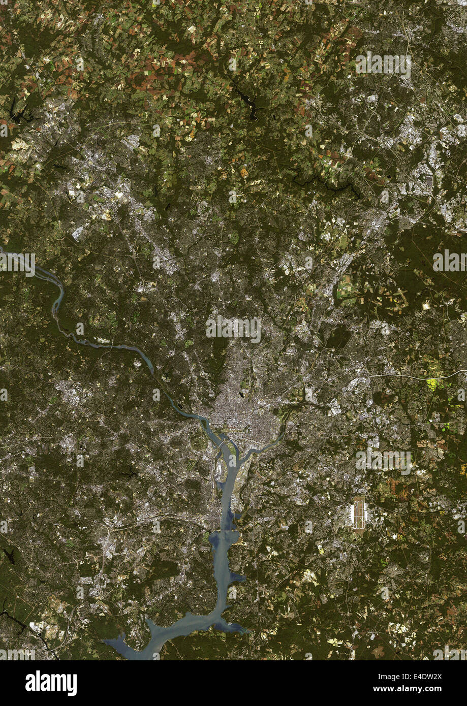 Washington D.C., Usa, True Colour Satellite Image. Washington, D.C., USA. True colour satellite image of Washington, D.C., capit Stock Photo