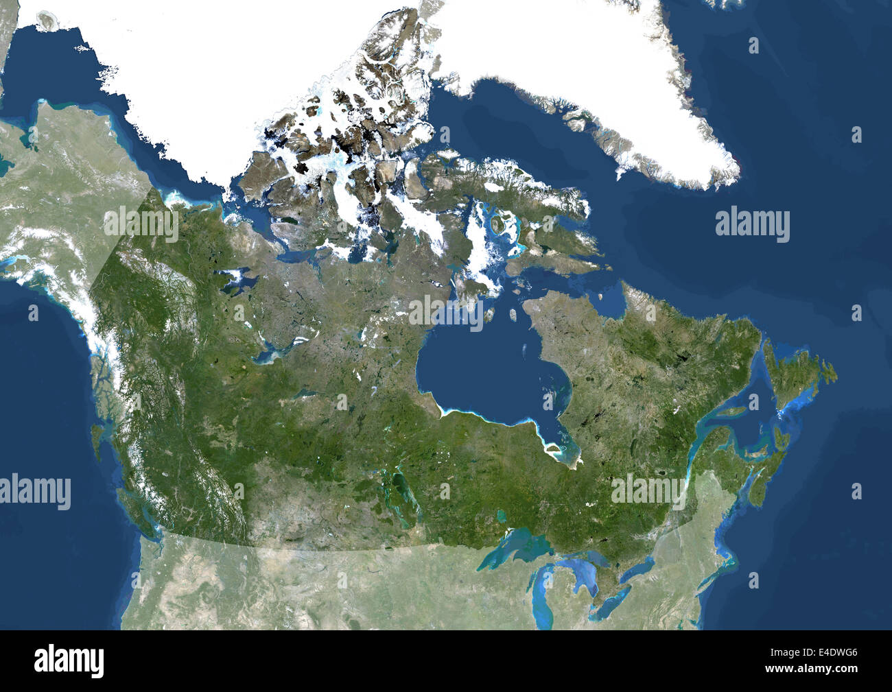 Satellite Image Of Canada Canada, North America, True Colour Satellite Image With Mask. Satellite  View Of Canada (With Mask). This Image Was Compiled From Stock Photo - Alamy