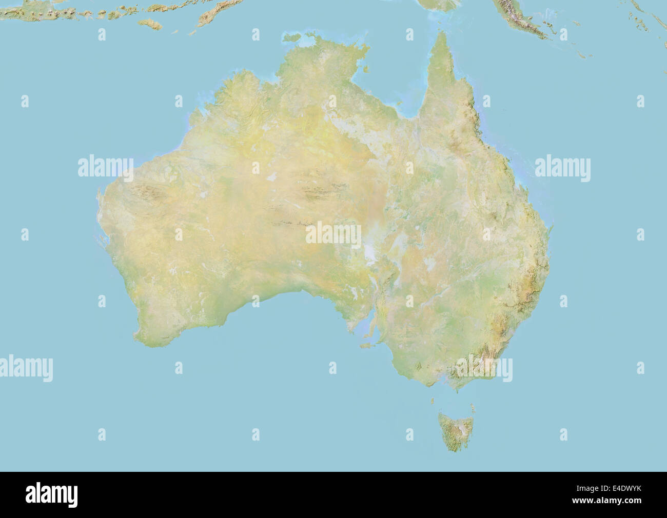 Australia, Relief Map Stock Photo