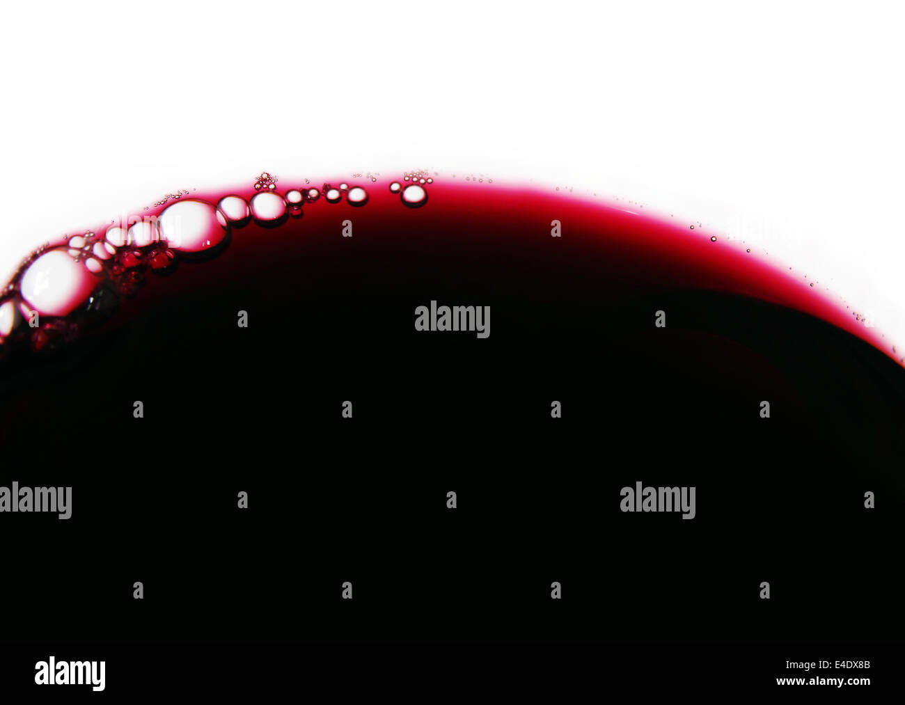 Closeup of red wine bubbles in a transparent glass Stock Photo Alamy