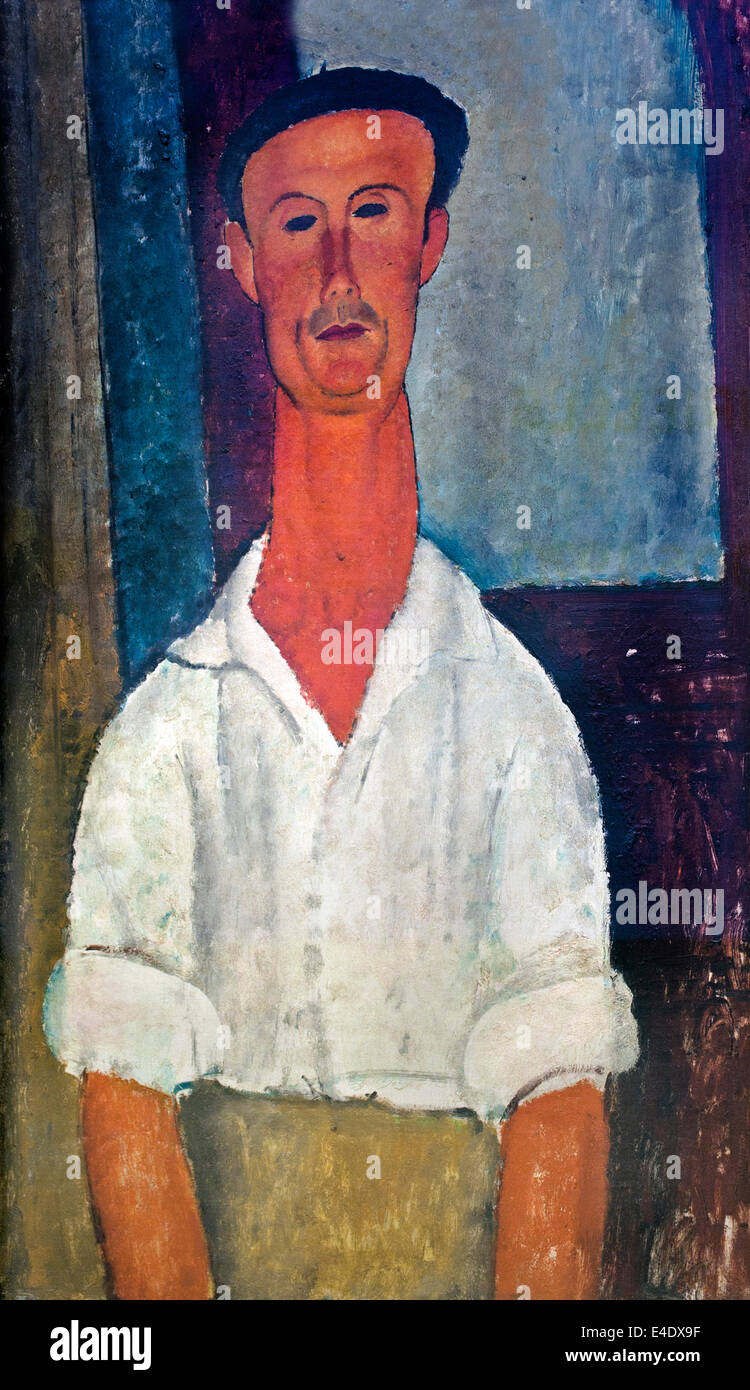 Gaston Modot 1918 Amedeo Modigliani (1884 - 1920)  Italy Italian Stock Photo