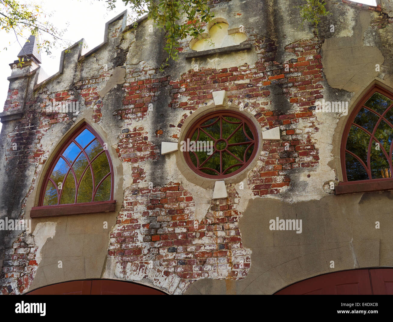 Detail of construction of a building in historic Charleston, South