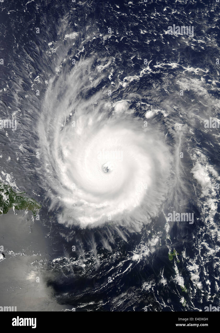 Hurricane Frances, Atlantic Ocean, On 31/08/2004, True Colour Satellite Image. Hurricane Frances on 31 August 2004 north of San Stock Photo