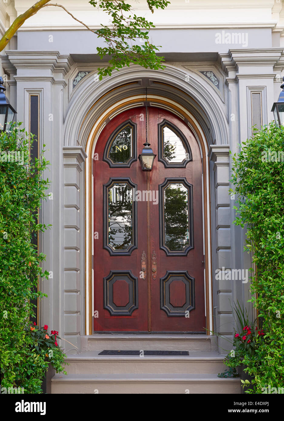 Front door of one of the historic homes in Charleston, South Carolina