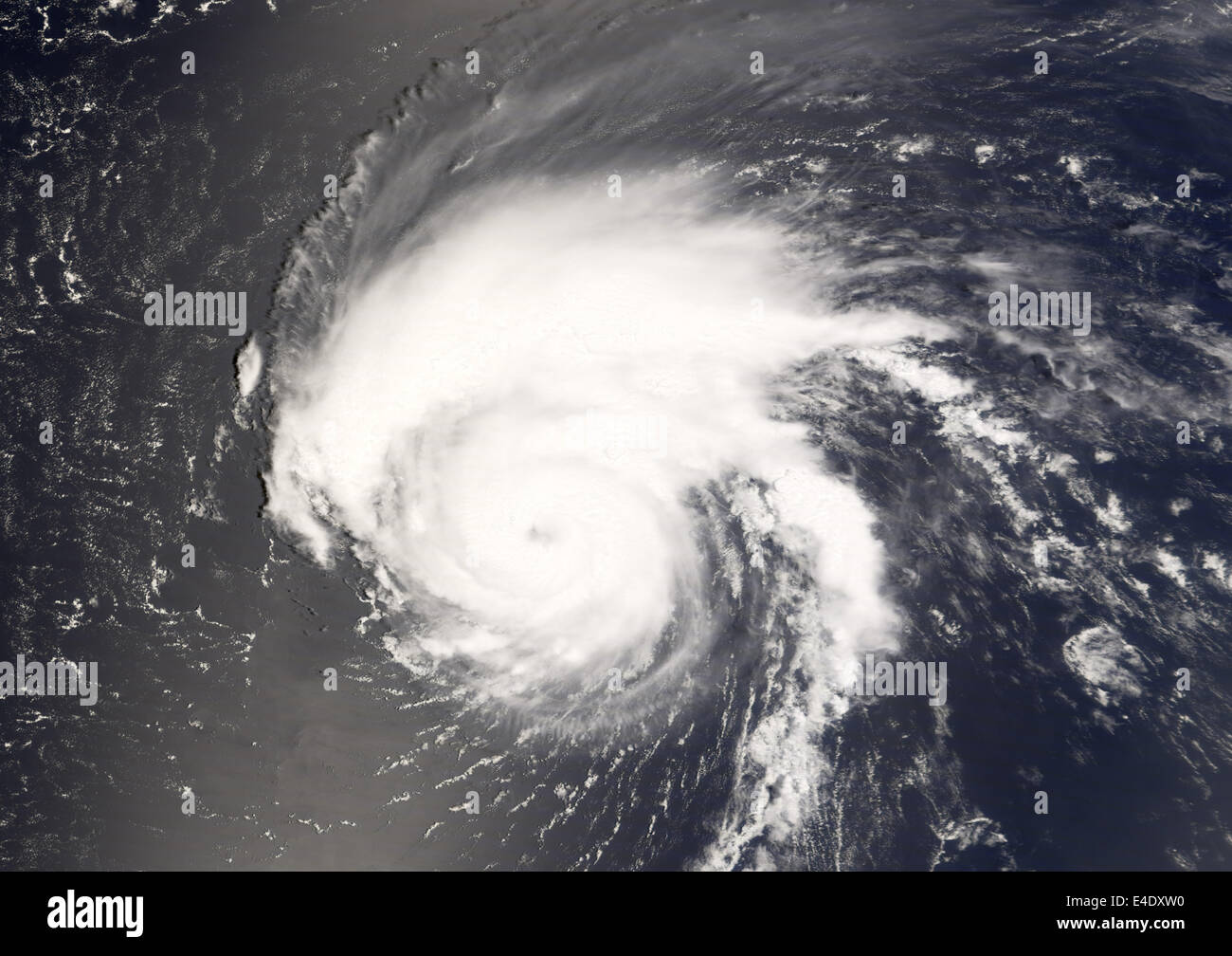 Hurricane Bertha, Atlantic Ocean, In 2008, True Colour Satellite Image. Hurricane Bertha on 9 July 2008 over the Atlantic ocean. Stock Photo