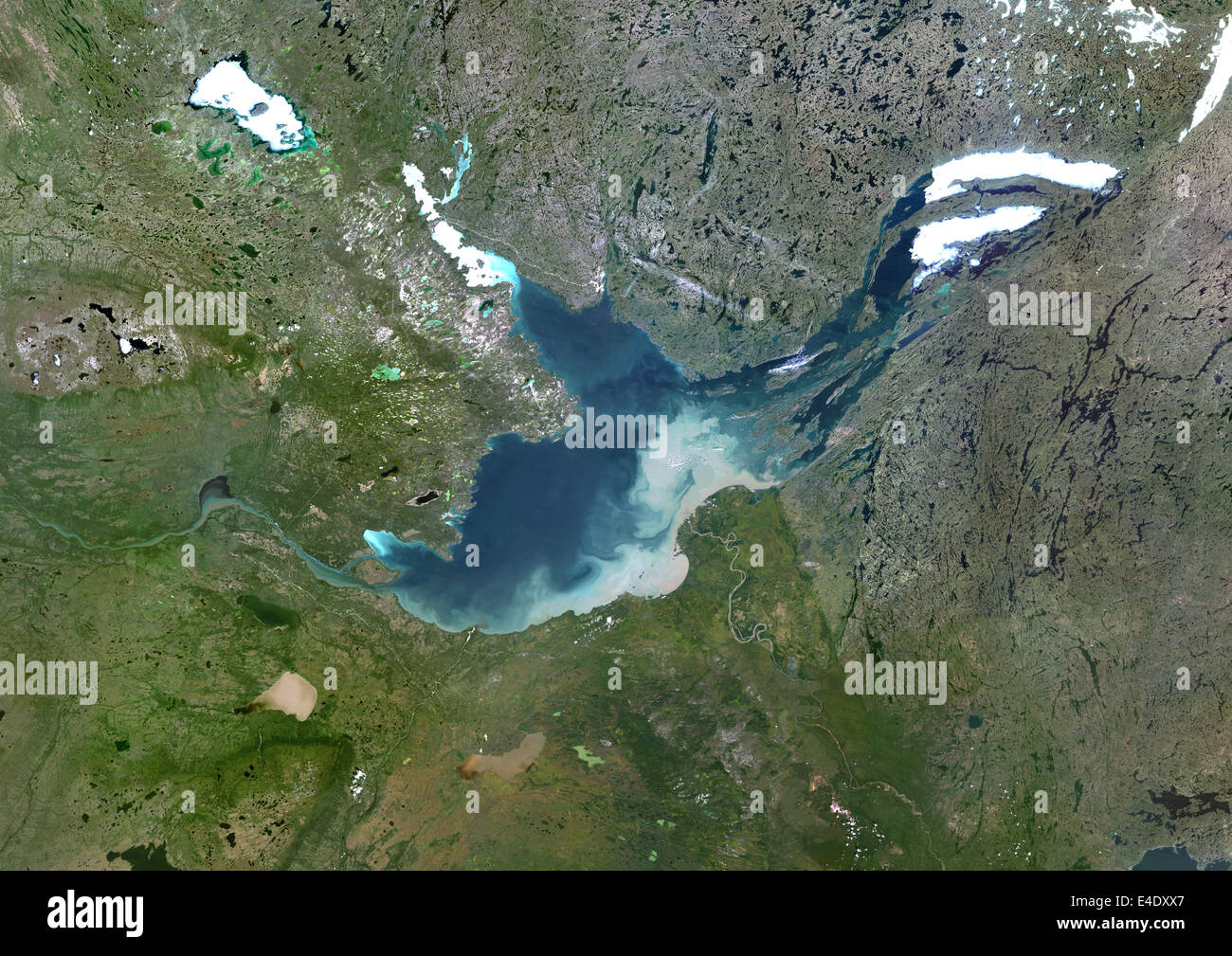 Great Slave Lake, Canada, True Colour Satellite Image. True colour