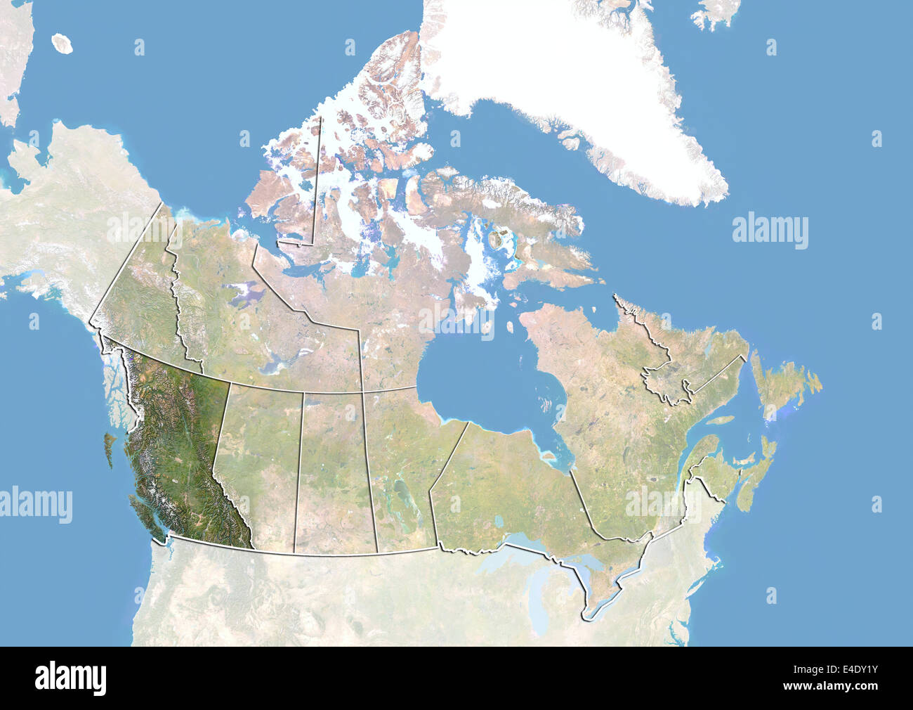 Physical map of british columbia hi-res stock photography and images ...