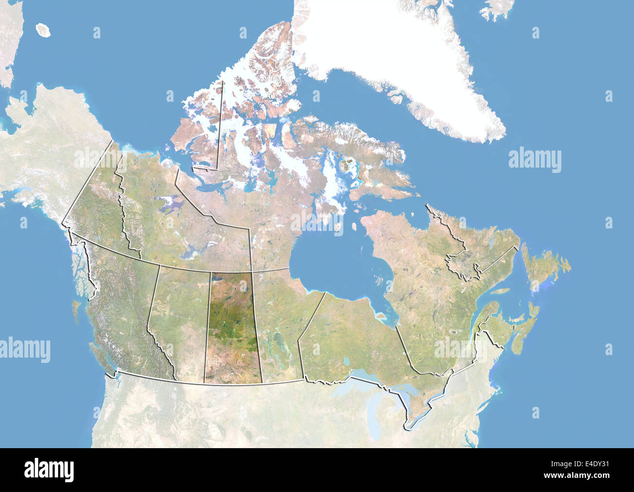 Satellite Map Of Saskatchewan Canada And The Province Of Saskatchewan, Satellite Image With Bump Effect  Stock Photo - Alamy