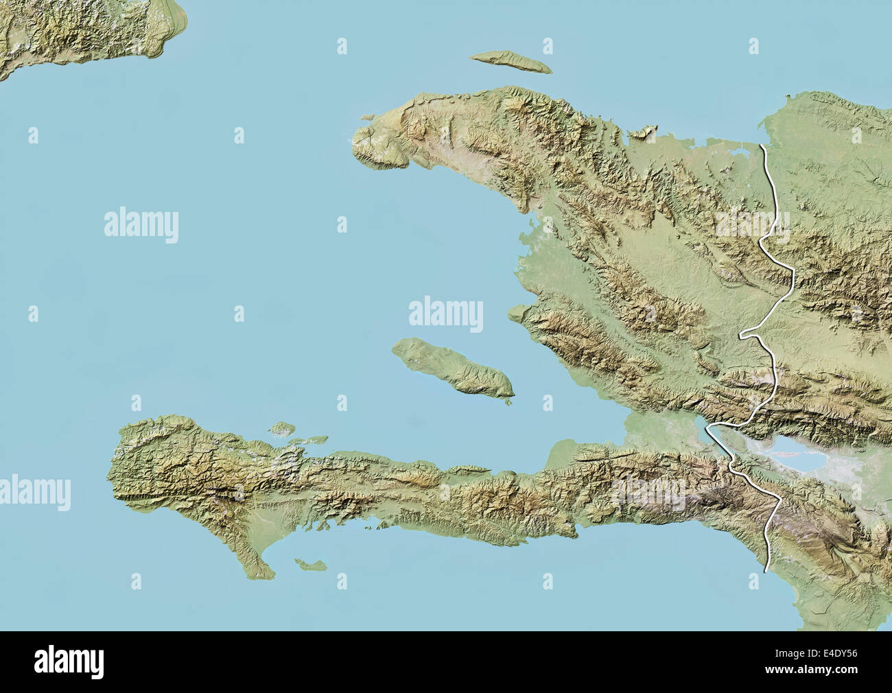 Haiti, Relief Map With Border Stock Photo - Alamy
