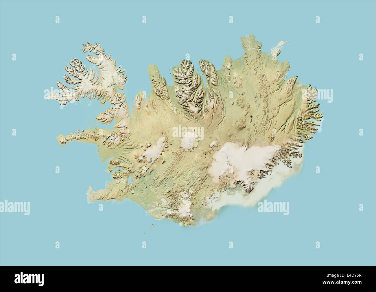 Iceland, Relief Map Stock Photo