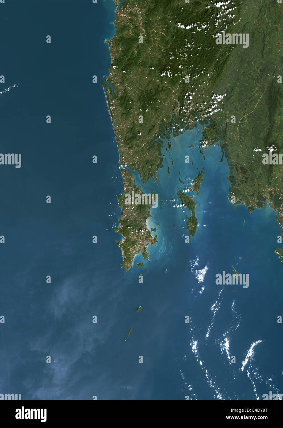 Phuket, Thailand, True Colour Satellite Image. True colour satellite image of Phuket, Thailand. It is the biggest island in Thai Stock Photo