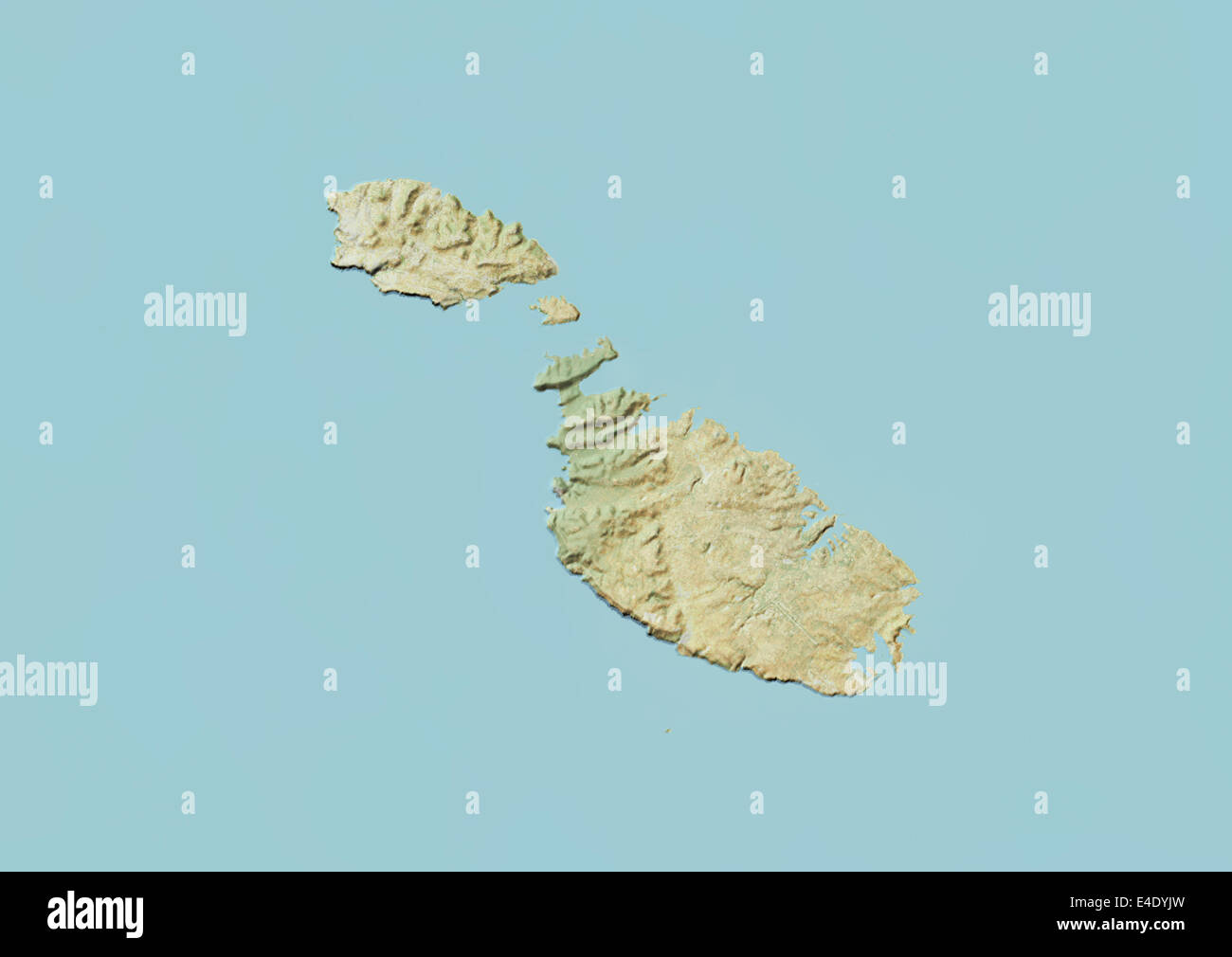 Malta, Relief Map Stock Photo