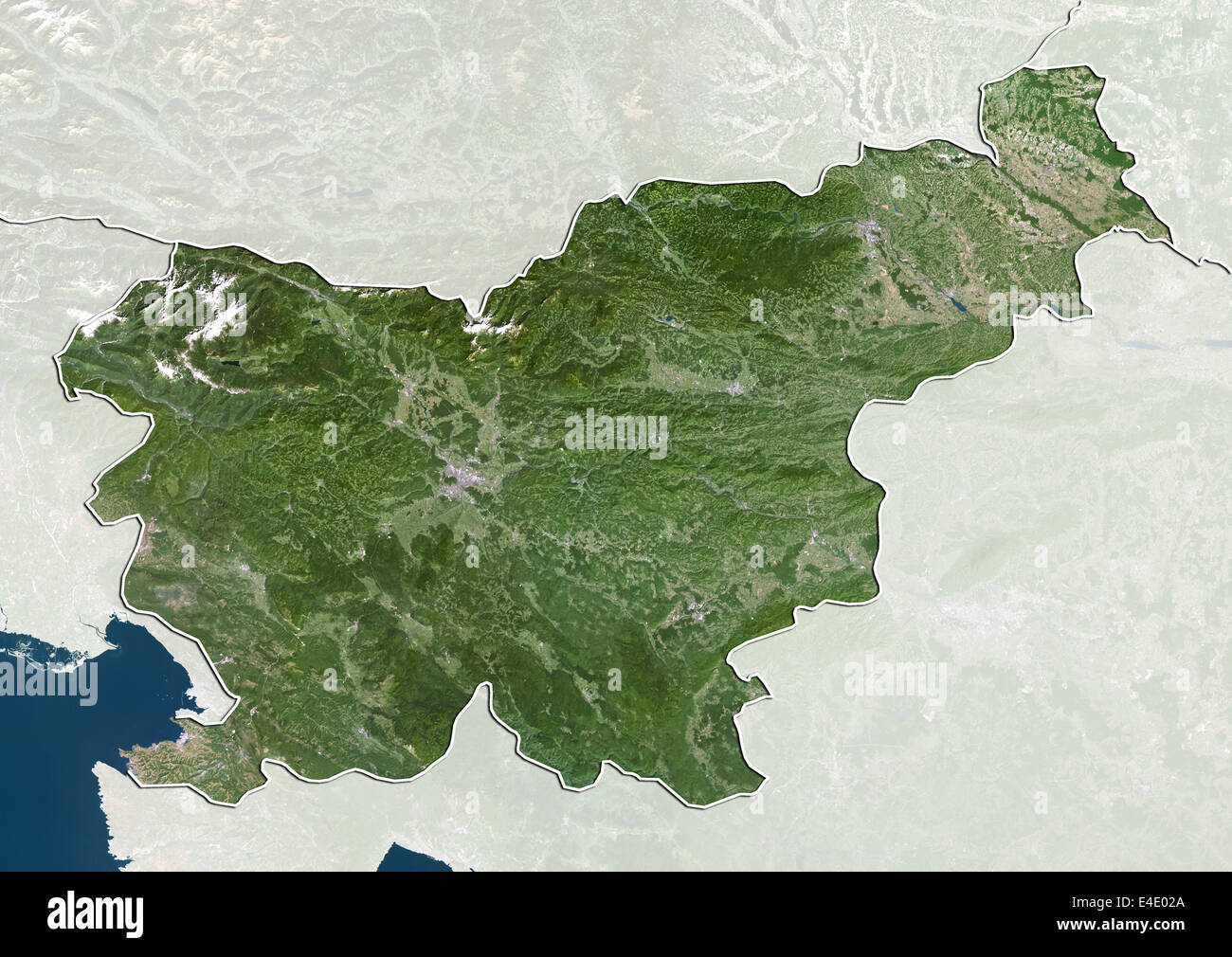 Slovenia satellite image hi-res stock photography and images - Alamy