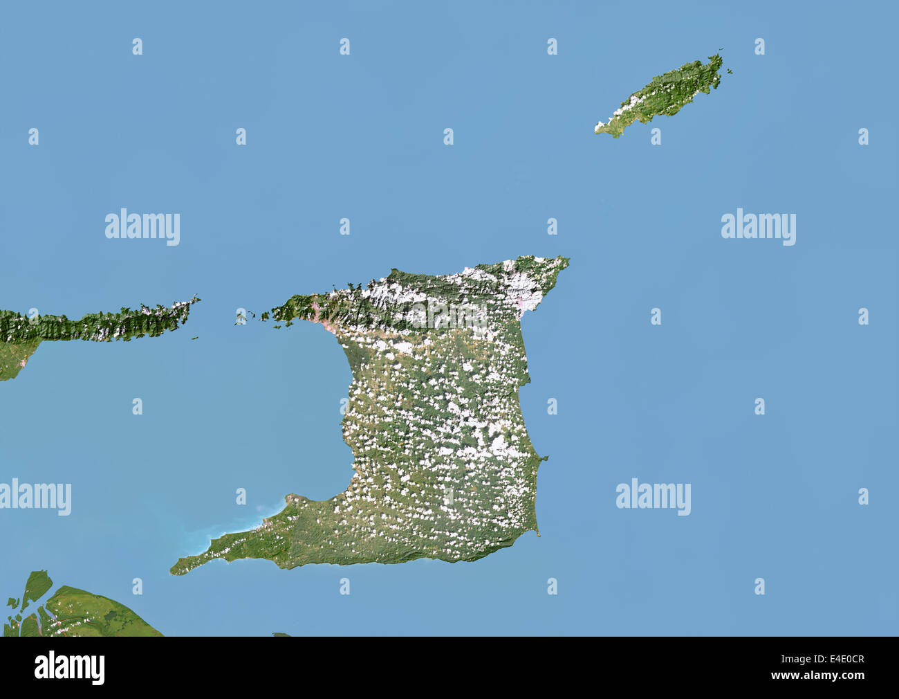 Satellite Map Of Trinidad And Tobago Trinidad And Tobago, Satellite Image With Bump Effect, With Border Stock  Photo - Alamy