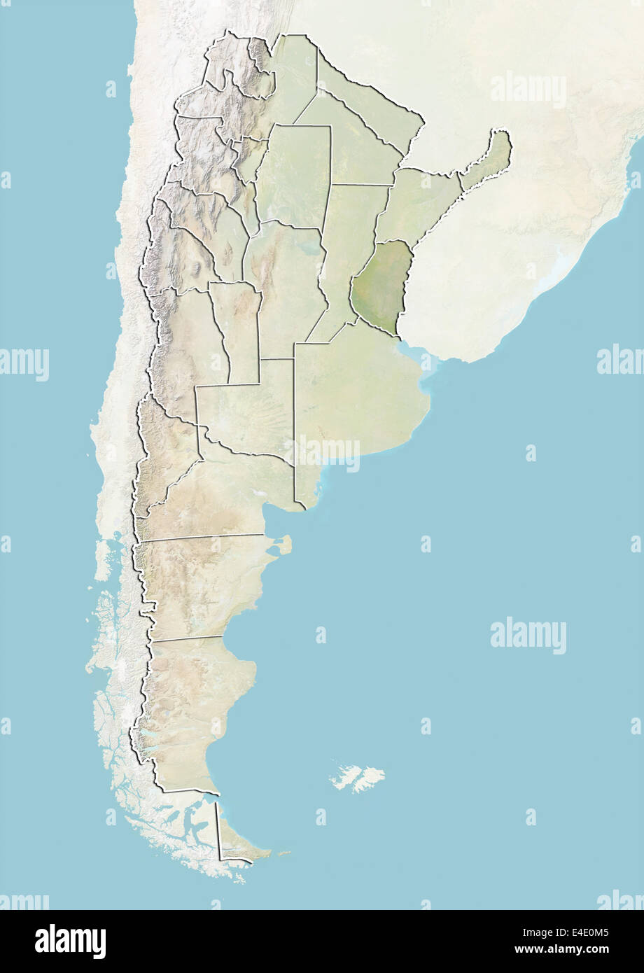 Entre Rios Argentina Map Argentina And The Province Of Entre Rios, Relief Map Stock Photo - Alamy