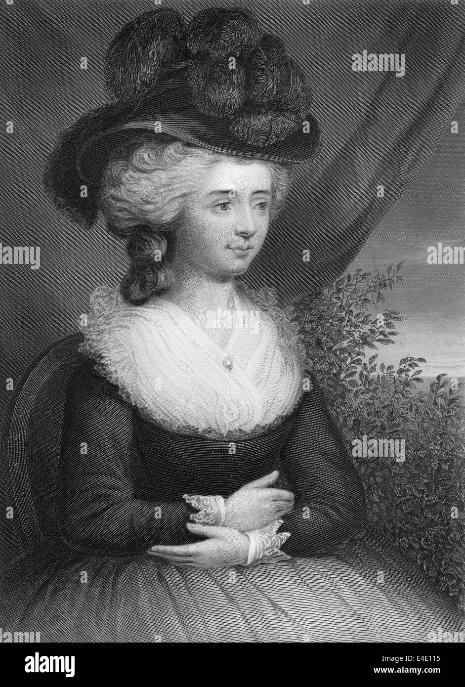 Frances or Fanny Burney, Madame d’Arblay, 1752 - 1840, an English novelist, diarist and playwright, Stock Photo