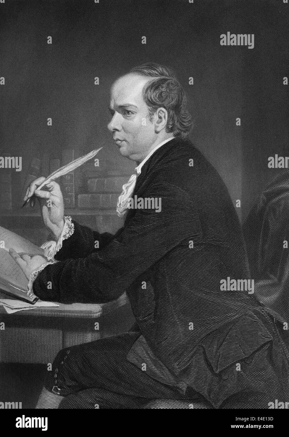 Oliver Goldsmith 1728 - 1774, an Irish writer and physician, Stock Photo