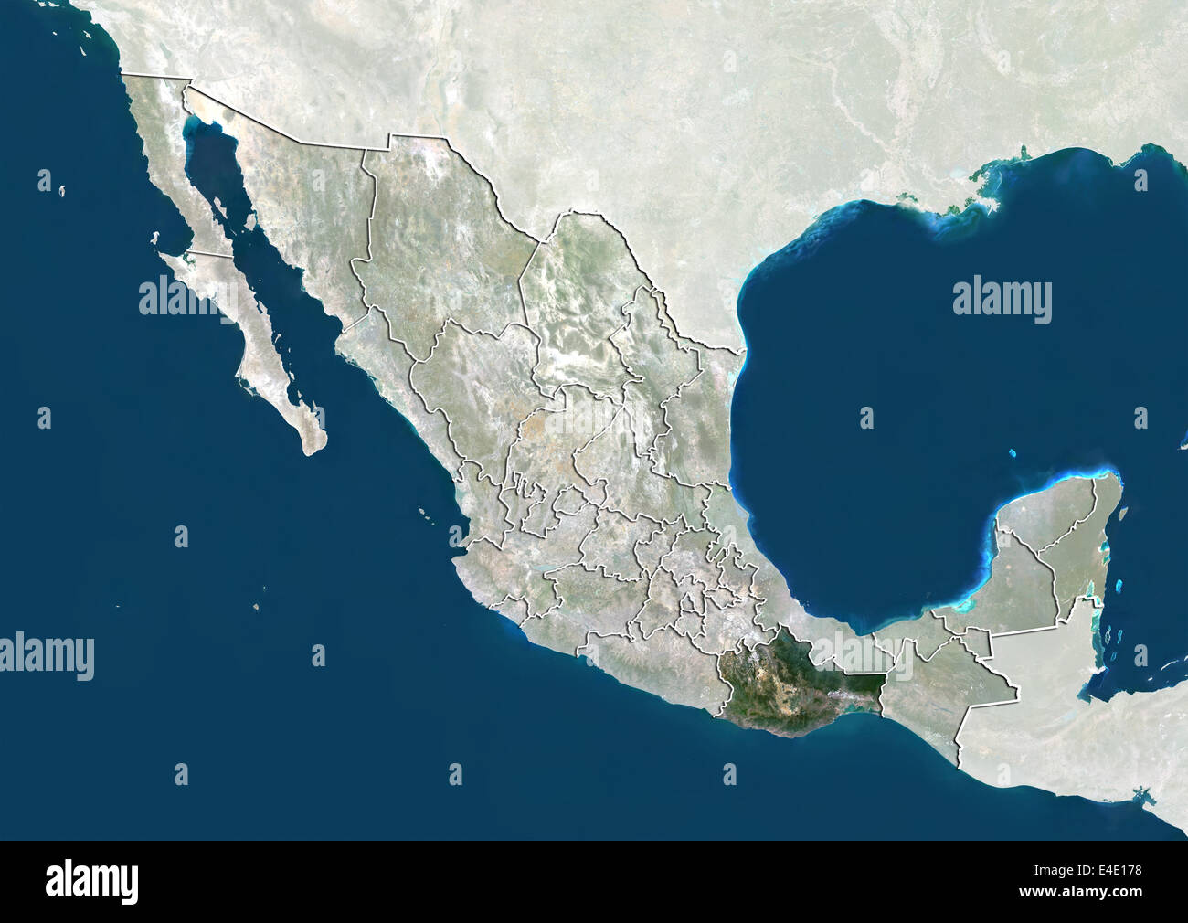 Mexico and the State of Oaxaca, True Colour Satellite Image Stock Photo -  Alamy