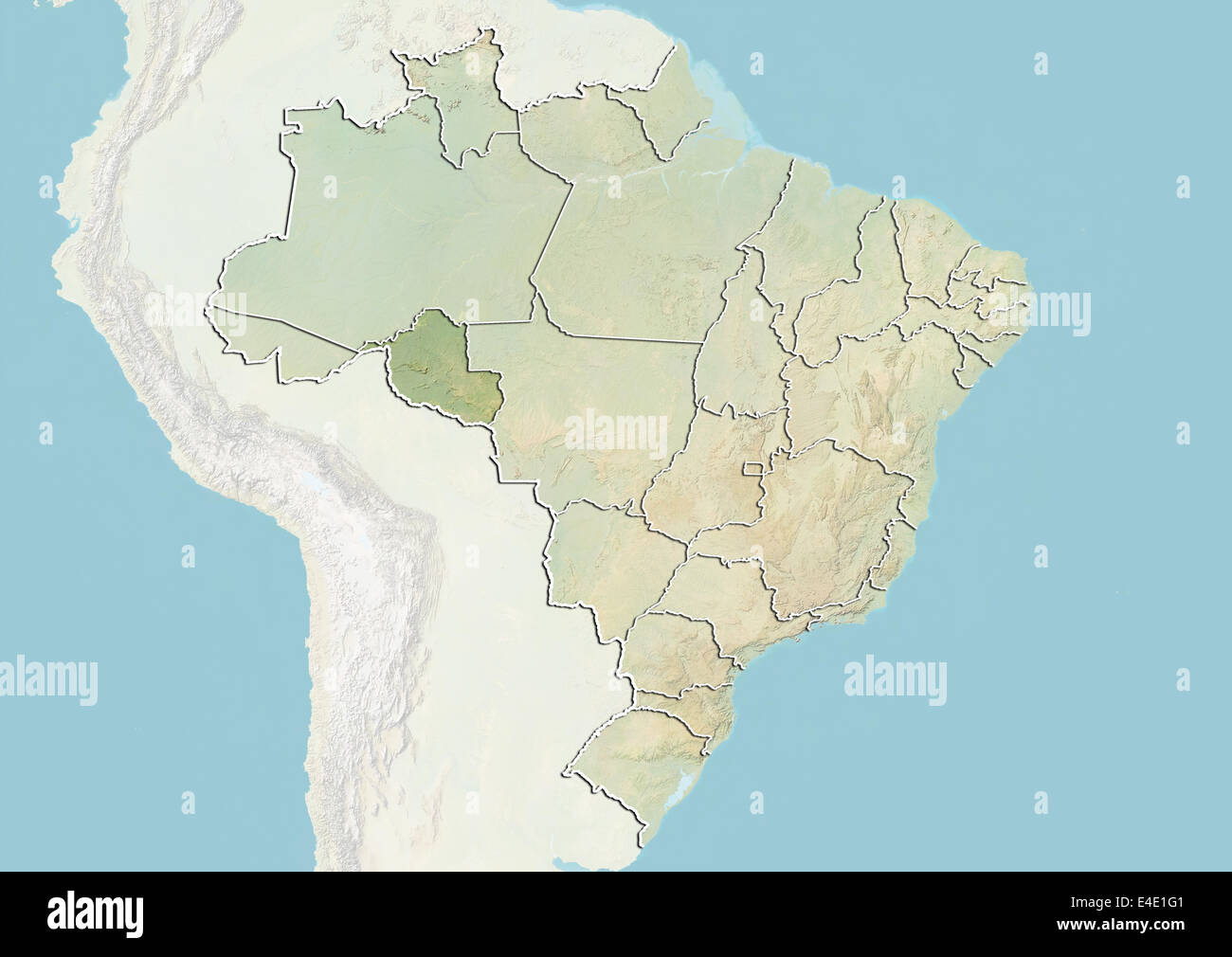 Map of Brazil and Rondonia state.