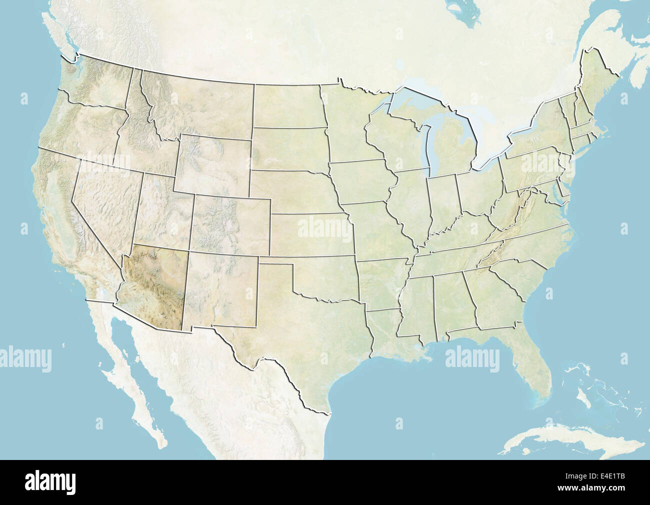 Arizona relief map hires stock photography and images Alamy