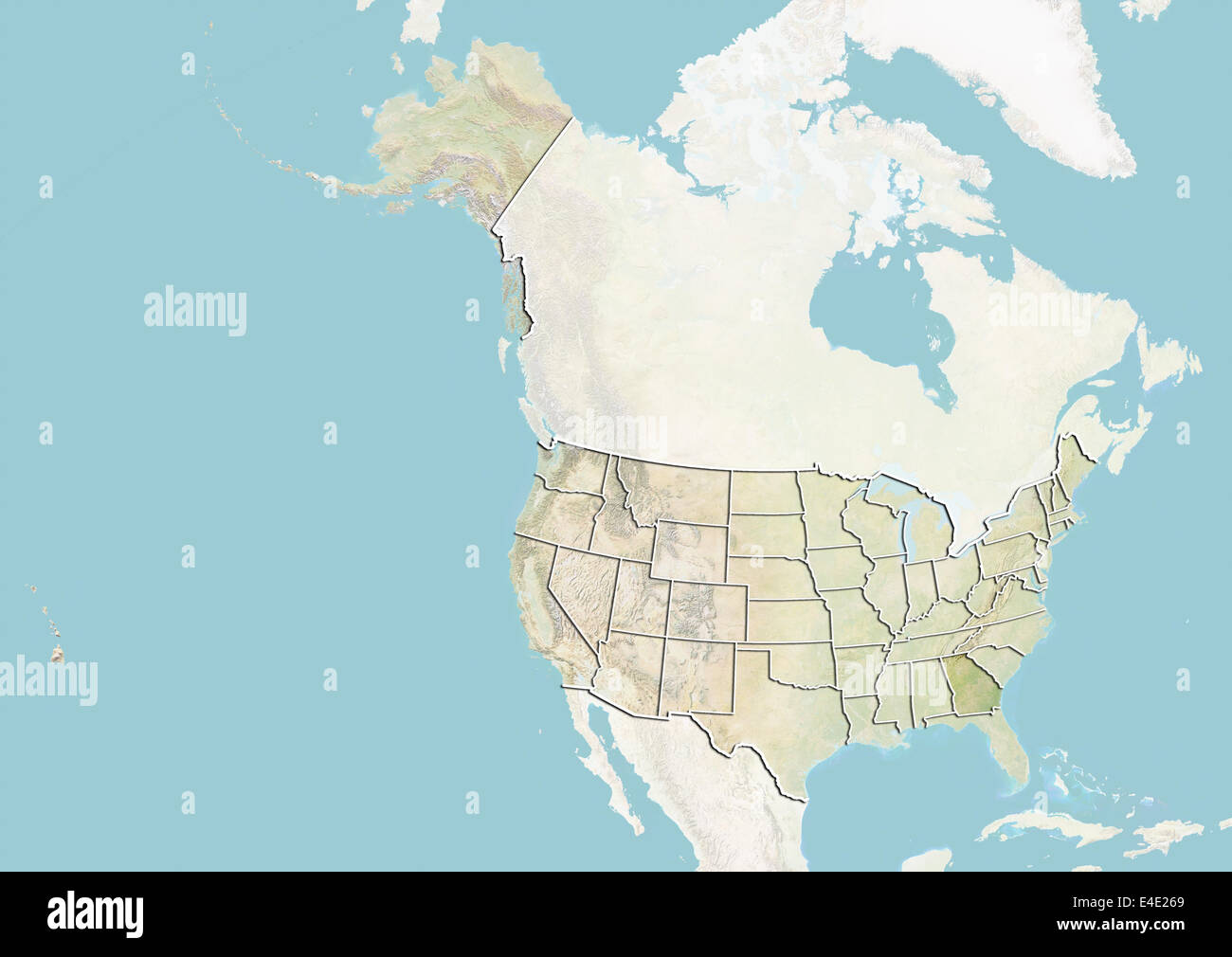 United States and the State of Relief Map Stock Photo Alamy