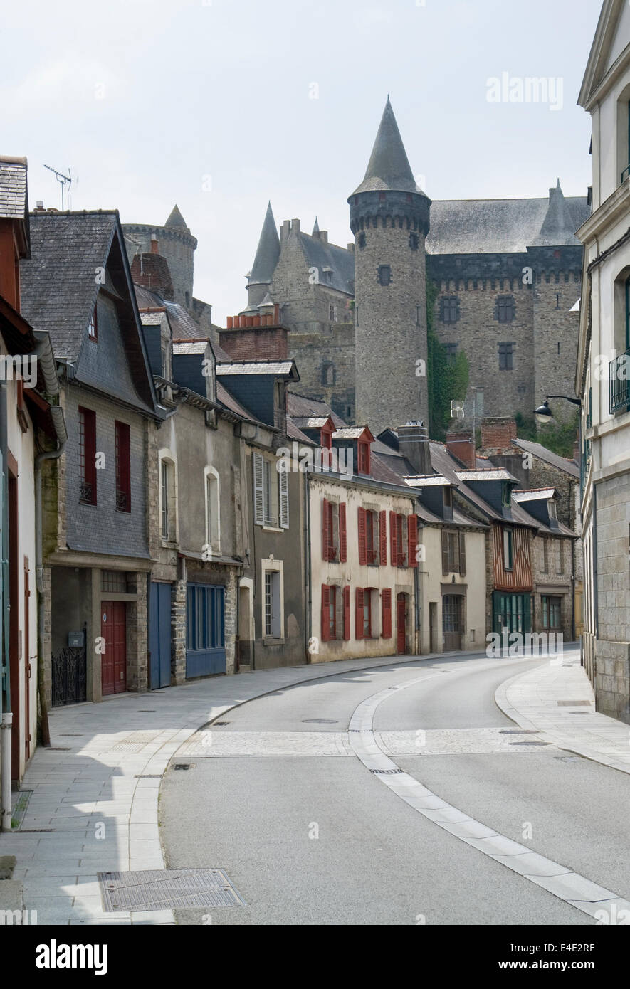 city view of Vitre in Brittany, France Stock Photo