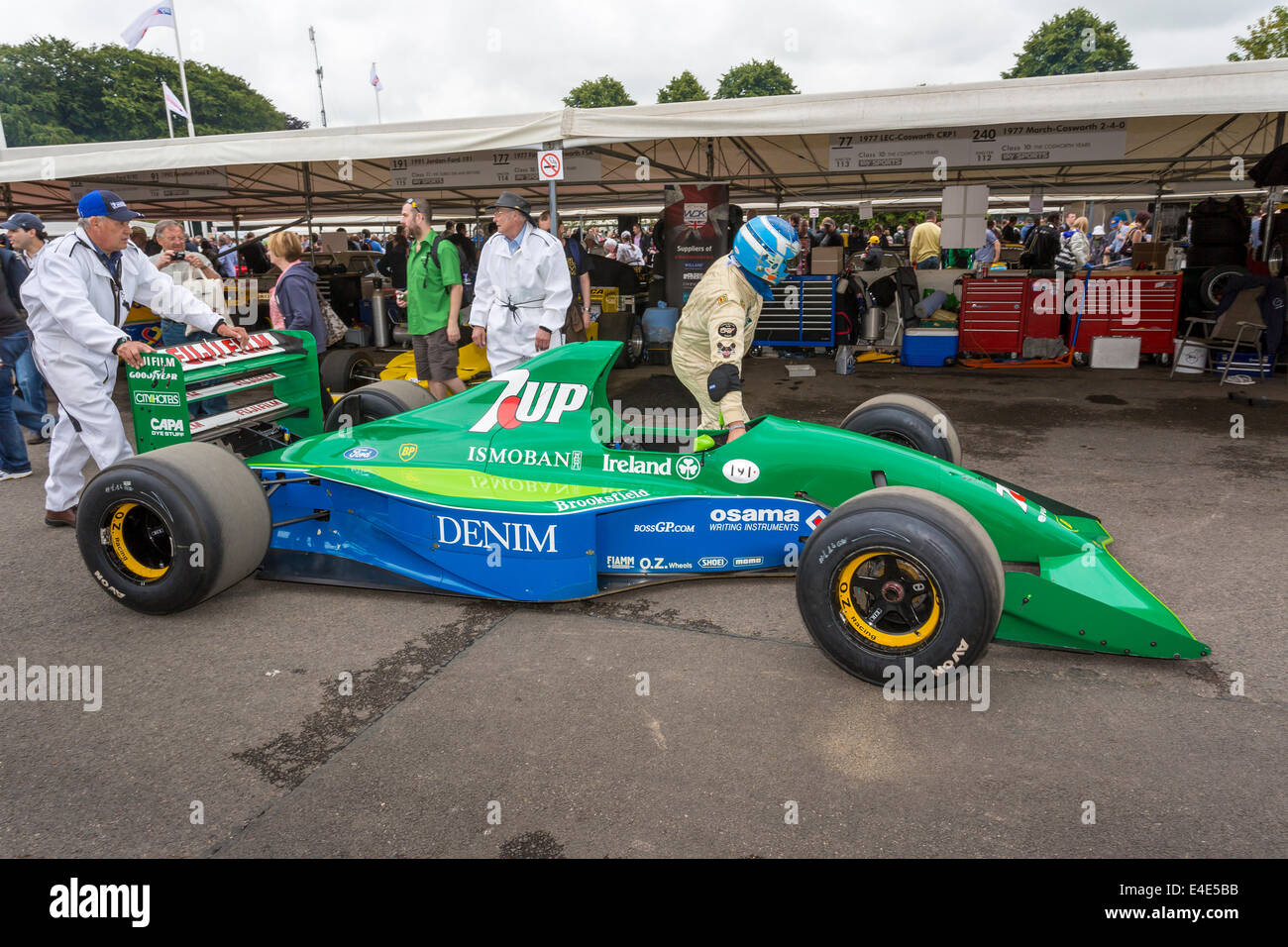 1991 Jordan-Ford 191 F1 car in the paddock at the 2014 Goodwood Festival of  Speed, Sussex, UK Stock Photo - Alamy