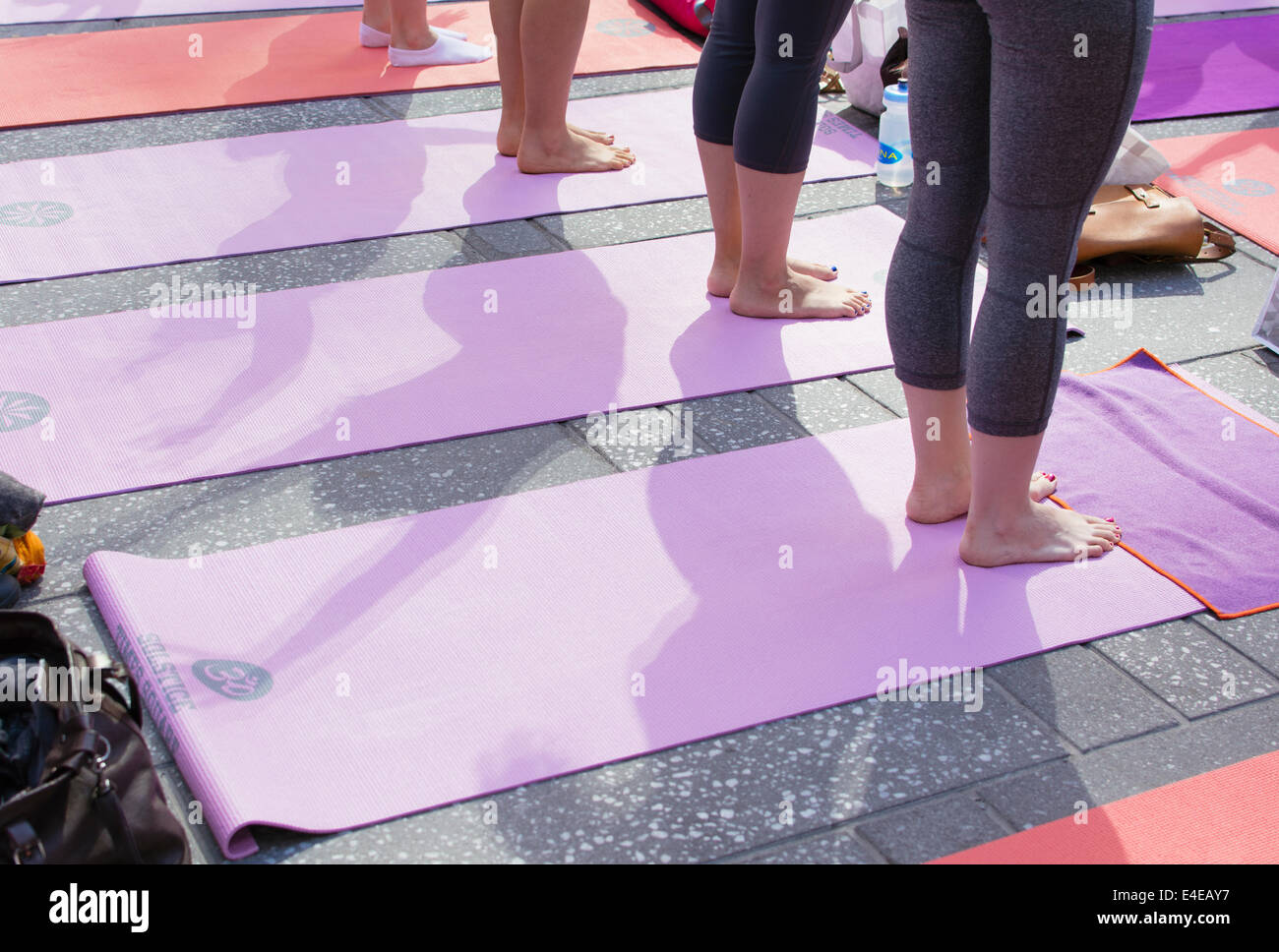 Women In Yoga Pose Yoga In Times Square Summer Solstice New