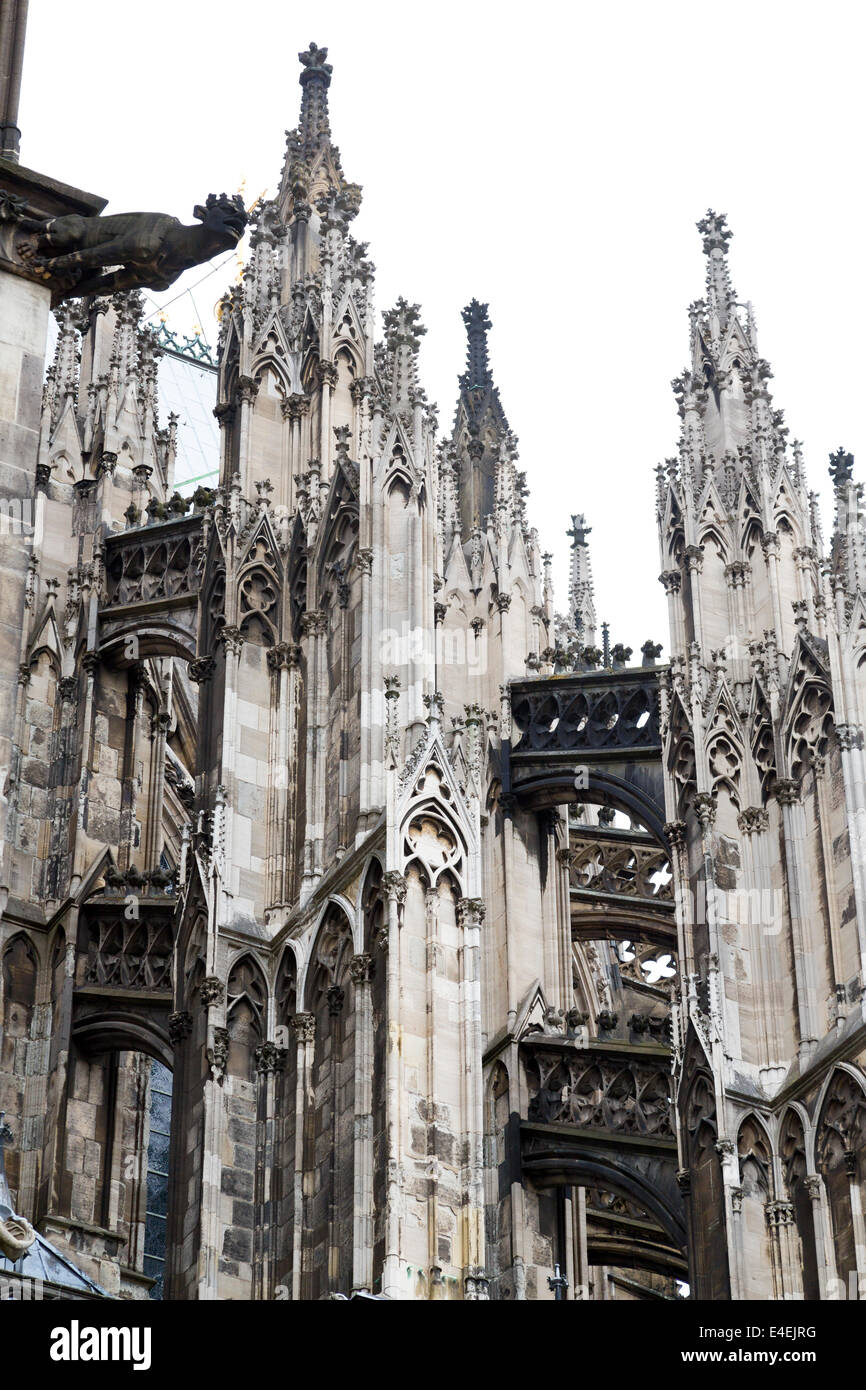 Exterior Facade of the Cathedral in Cologne, Germany Stock Photo