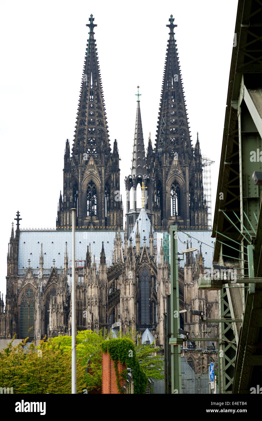 View onto the Cathedral in Cologne, Germany Stock Photo