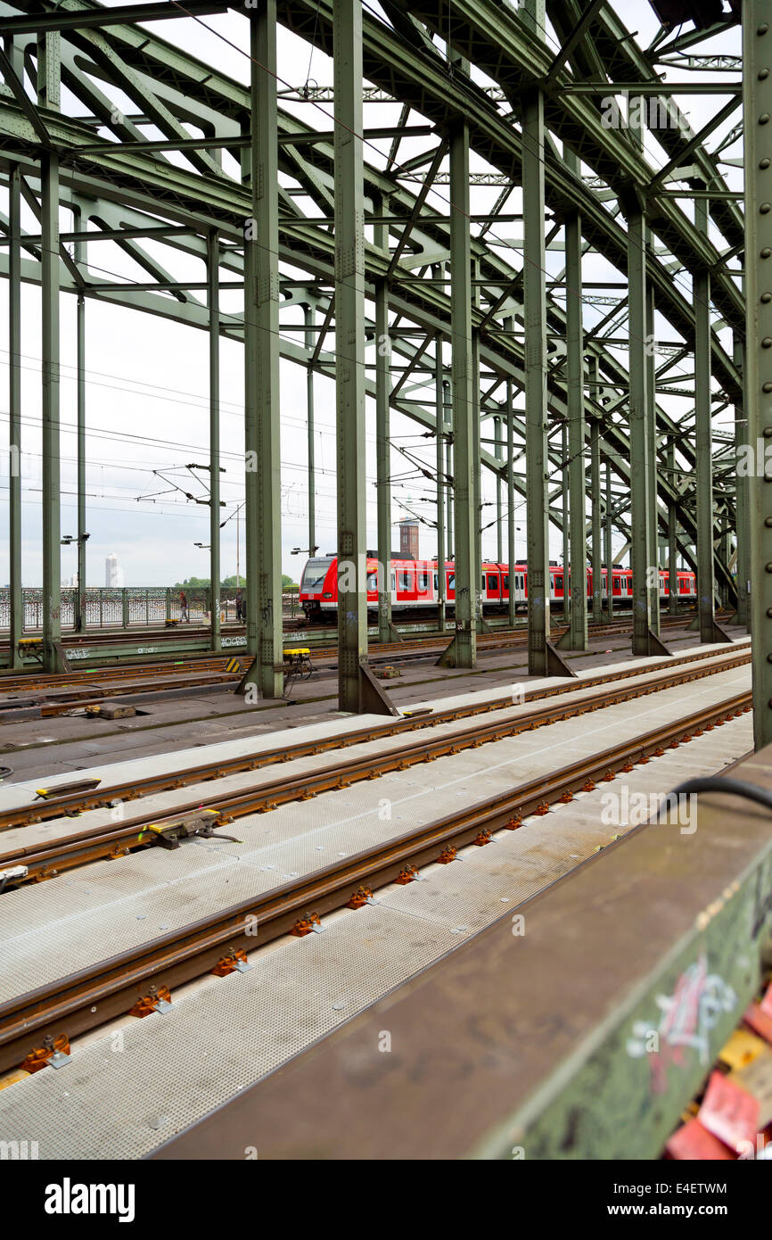 The Hohenzollern Bridge in Cologne, Germany Stock Photo