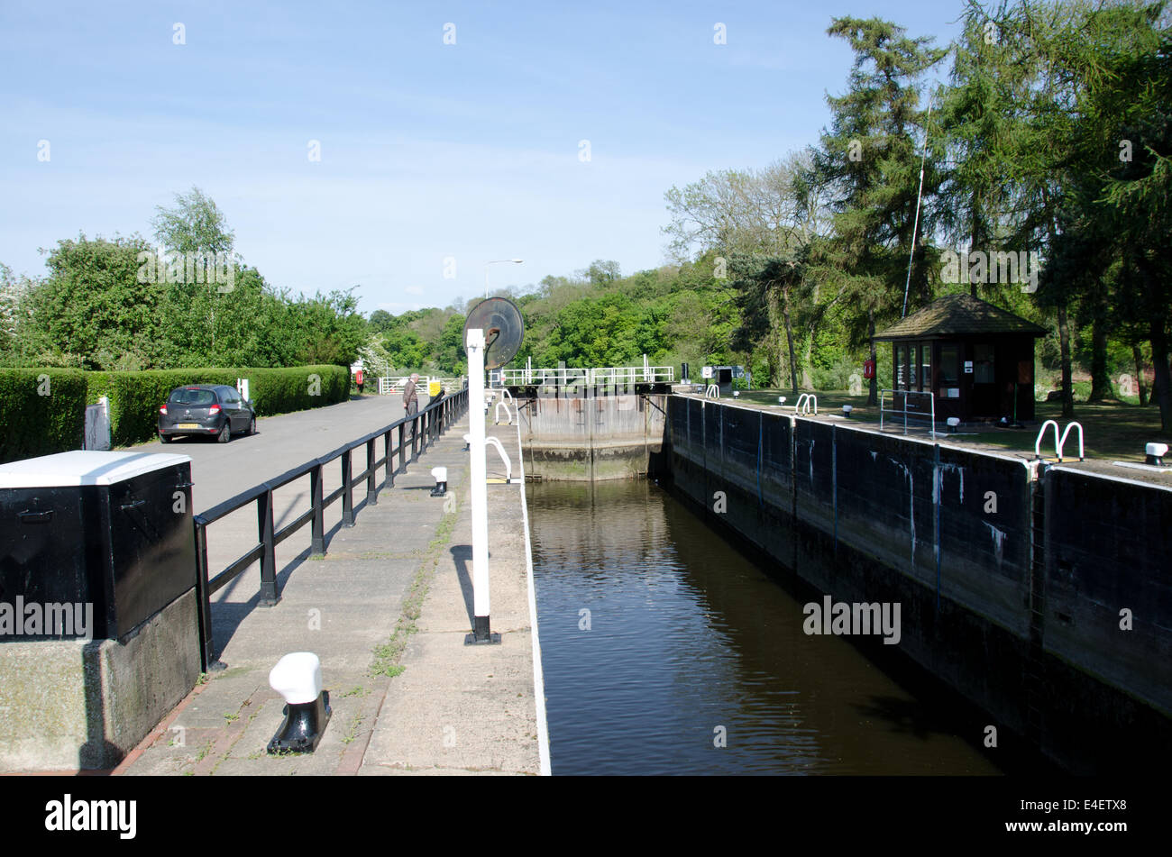 Gunthorpe lock, Notts Stock Photo - Alamy