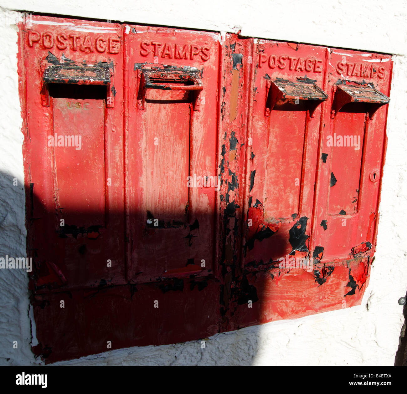 Old stamp machines in the wall of an old post office Stock Photo Alamy