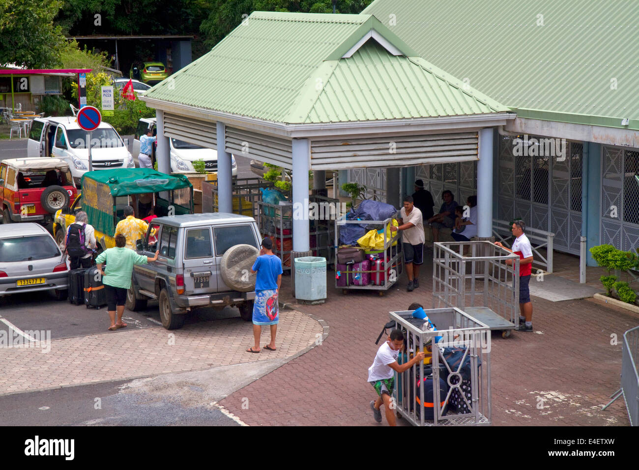 Ferry boat terminal on the island of Moorea, French Polynesia. Stock Photo